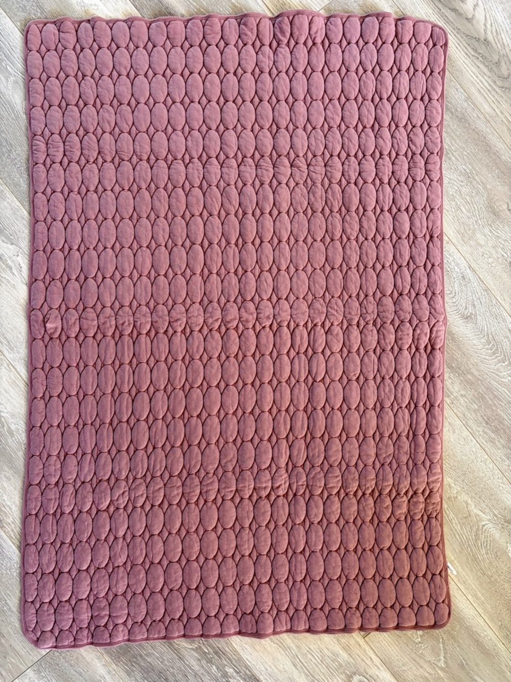 Kate Quinn oval stroller blanket- dusty rose